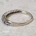Ruby Half Eternity Stacking Band in Silver.
