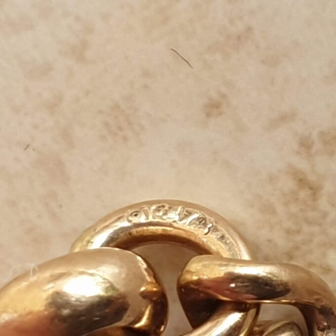 Vintage Two Coloured Curb Chain with Dog Clip in 9ct Gold