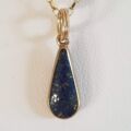 Double Sided Lapis Lazuli Pendant in 9ct Gold by DSW