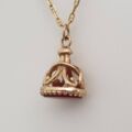 Carnelian Fob Pendant in 9ct Gold