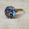 Blue Synthetic Spinel Solitaire Ring in 9ct Gold, a UK I 1/2 or a US 4 3/4