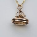 Oval Citrine Fob Pendant in 9ct Gold