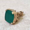 Chrysoprase Fob Pendant in 9ct Gold