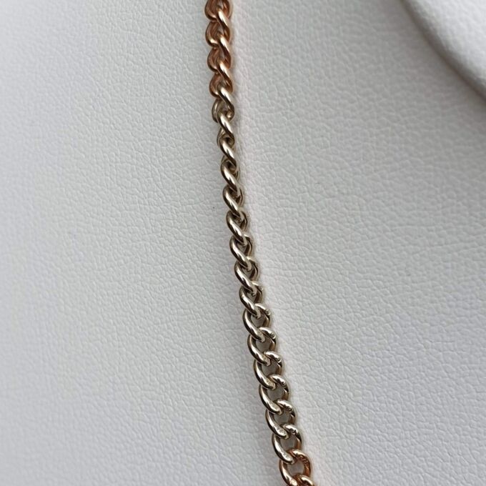 Vintage Two Coloured Curb Chain with Dog Clip in 9ct Gold
