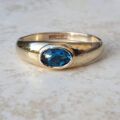 London Blue Topaz Ring in 9ct Gold, a UK J or a US 5