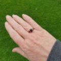 Garnet Trilogy Ring in 9ct Gold.