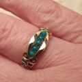 Vintage Turquoise Paste Ring in 9ct Gold,  a UK M – M 1/2 or a US 6 1/2.