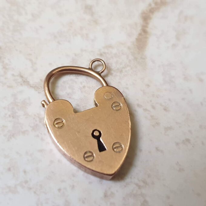 Plain Heart Padlock in 9ct Rose Gold