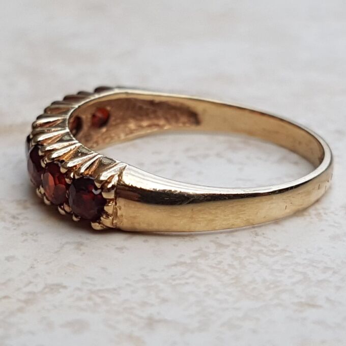 Versatile Garnet Stacking band in 9ct Gold, a UK N 1/2 or a US 7.
