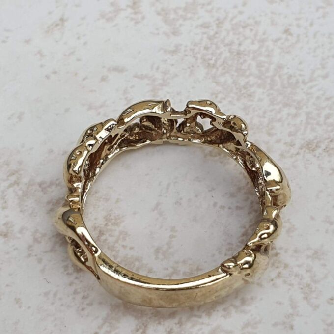 Dolphin Band Ring in 9ct Gold, a UK N 1/2 or a US 7 1/4