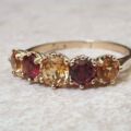 Garnet and Citrine Ring in 9ct Gold, a UK Q1/2 or a US 8 3/4
