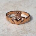 Simple Claddagh Ring in 9ct Rose Gold, a UK L 1/2 or a US 6 1/4