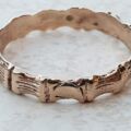 Vintage Bamboo Patterned Band in 9ct Gold, a UK (almost) N or a US 6 3/4.