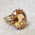 Big Citrine Solitaire Ring in 9ct Gold, a UK M 1/2 or a US 6 3/4