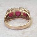 Three Stone Garnet Ring in 9ct Gold.