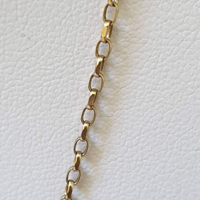 Oval Belcher or Rolo Chain Necklace in 9ct Gold, 18 inches