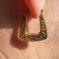 Greek Key Creole Earrings in 9ct Gold