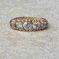 Graduating Paste Five Stone Ring in 9ct Gold,  a UK I 1/2 or a US 4 3/4.