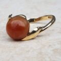 Fabulous Carnelian Ball Ring in 14k Gold, a UK L 1/2 or a US 6.