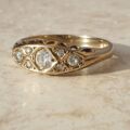 Gypsy Ring with CZ Stones in 9ct Gold,  a UK O 1/2 or a US 7 1/2.