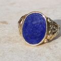 Large Lapis Lazuli Signet Ring in 9ct Gold, a UK S 1/2 or a US 9 3/4.