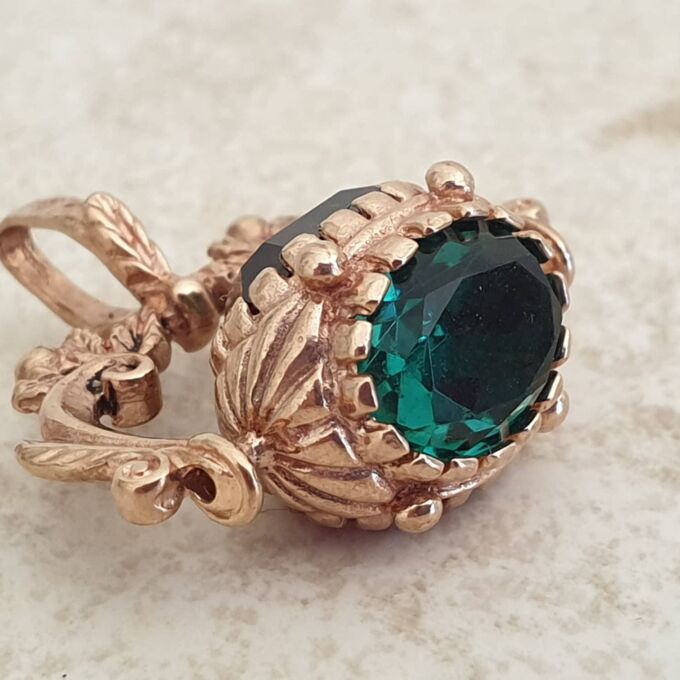 Three Colour Paste Spinning Fob in 9ct Rose Gold