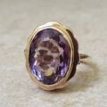 Amethyst Solitaire Frame Ring in 9ct Gold, a UK K or a US 5 3/4