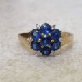 Tanzanite And Diamond Cluster Ring in 9ct Gold,  a UK J 1/2 or a US 5 1/4.