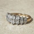 Two Row Diamond Set Ring in 9ct Gold, a UK L 1/2 or a US 6 1/4