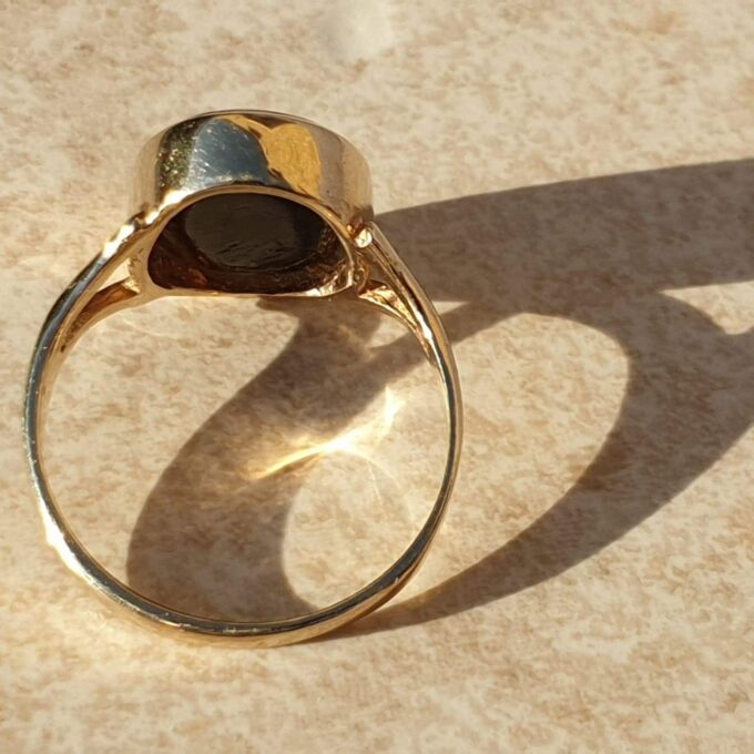 Blue John Doublet Ring in 9ct Gold,  a UK M 1/2 or a US 6 3/4.