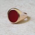 Heavyweight Carnelian Signet Ring in 9ct Gold.