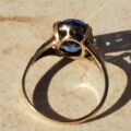 Eye-catching Blue Paste Solitaire in 9ct Gold, a UK P 1/2 or a US 8 1/4.