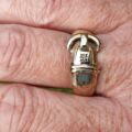 Diamond Set Buckle Ring in 9ct Gold, a UK S or a US 9 1/2.