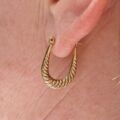 Oval Creole Hoop Earrings in 9ct Gold