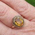 Vibrant Synthetic Yellow Sapphire in 9ct Gold, a UK N or a US 7