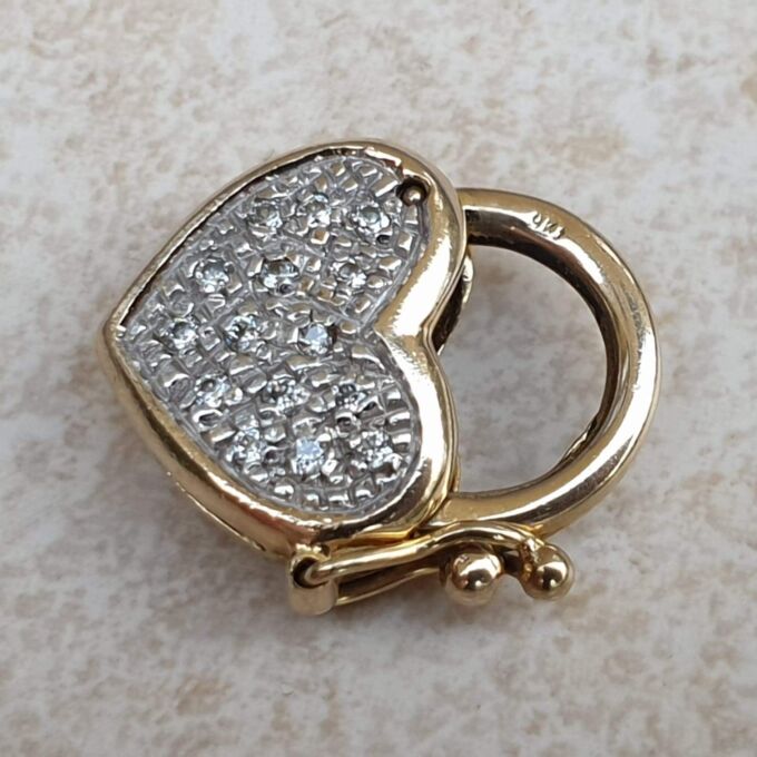 Gorgeous Italian Sparkly Heart Lock