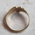 Ornate Part Engraved Heart Signet in 9ct Gold, a UK J or a US 5