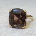 Heavy Smoky Quartz Ring in 9ct Gold.