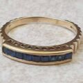 Channel Set Sapphire Ring in 9ct Gold, a UK L 1/2 or a US 6 1/4