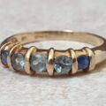 Synthetic Alexandrite and Sapphire Ring in 9ct Gold, a UK M 1/2 or a US 6 3/4
