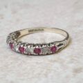 Ruby Half Eternity Stacking Band in Silver.