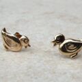 Fun Duck Earrings in 9ct Gold.
