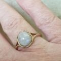 Oval Moonstone Ring in 9ct Gold, a UK O 1/2 or a US 8