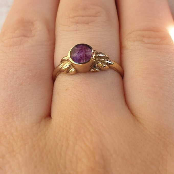 Blue John Doublet Ring in 9ct Gold,  a UK M 1/2 or a US 6 3/4.