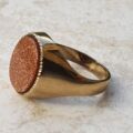 Goldstone Signet Ring in 9ct Gold.
