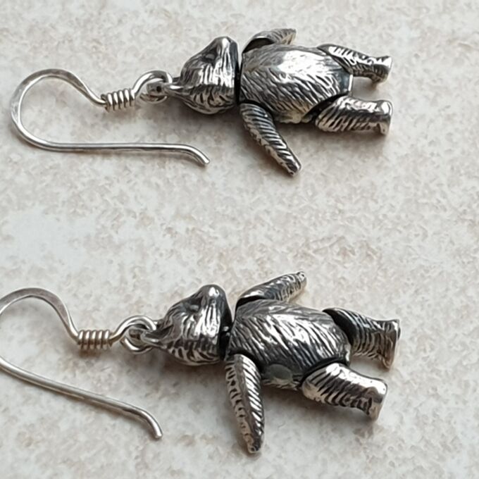 Sterling Silver Teddy Bear Earrings