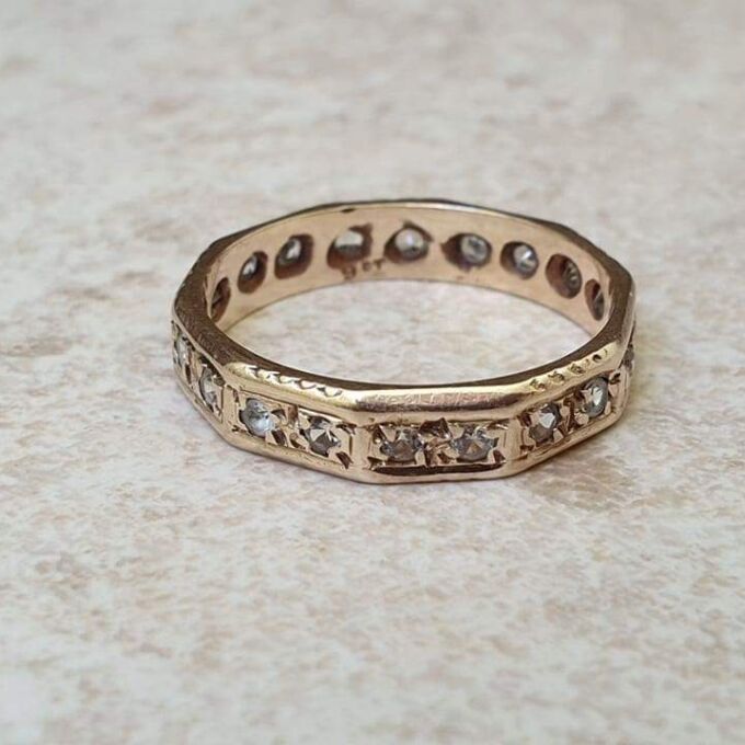 Reserved – Quartz Full Eternity Ring in 9ct Gold.