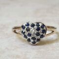 Sapphire Adorned Heart Ring in 9ct Gold.