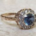 Synthetic Sapphire Ring in 9ct Gold.
