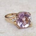 Pale Amethyst and White Topaz Ring in 9ct Gold, a UK K 1/2 or a US 5 3/4